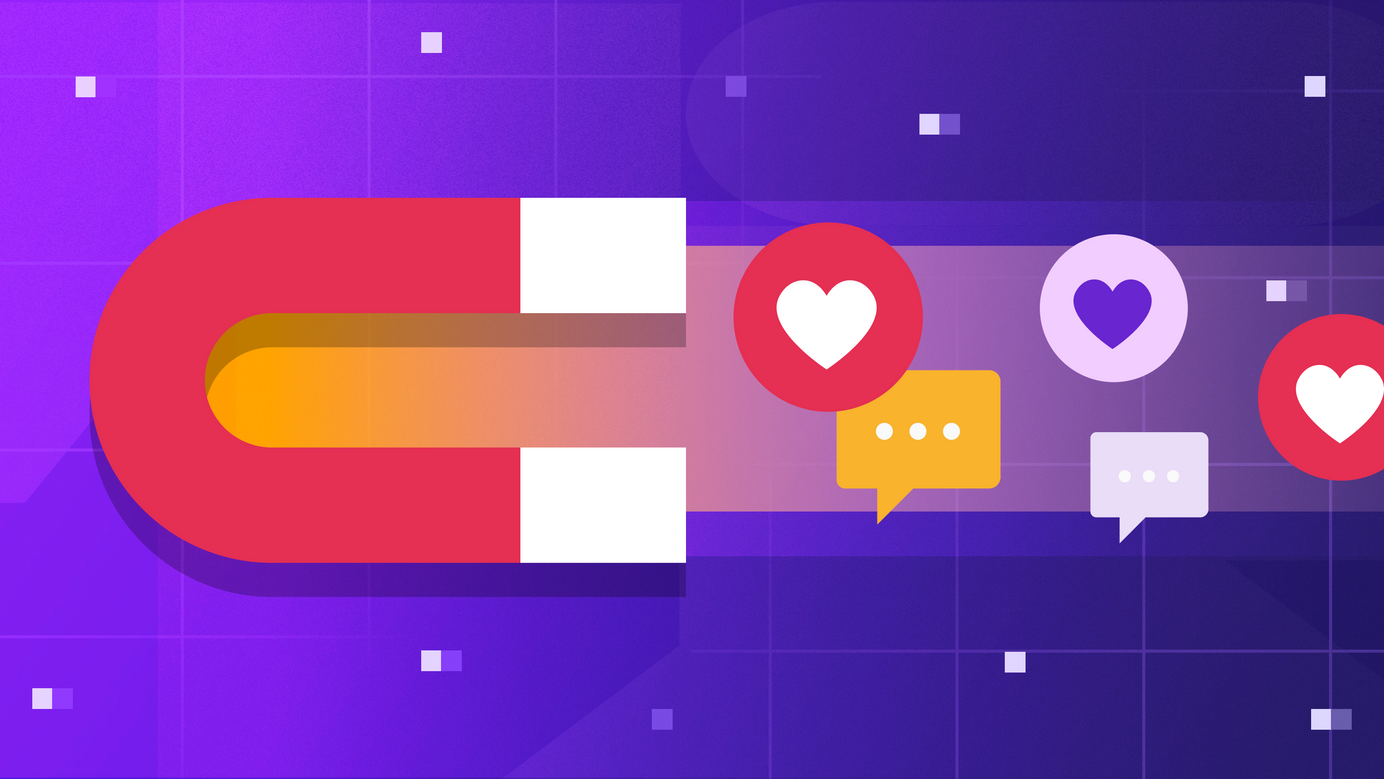 A magnet is attracting customer engagement - just like how we can use engagement to drive loyalty.